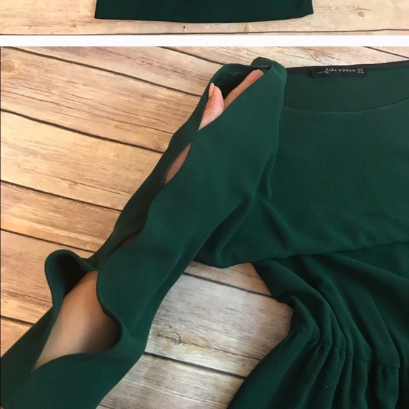 Hunter Green Zara Dress with Cut Outs - Picture 4 of 5